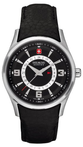 Uhrenarmband Swiss Military Hanowa 06-6155.04.007 Leder Schwarz