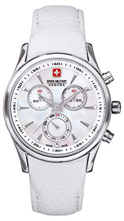 Uhrenarmband Swiss Military Hanowa 06.6156.04.001-87 Leder Weiss 20mm