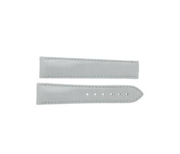 Uhrenarmband Omega 23113392155001 Krokodilhaut Weiss 19mm