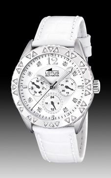 Uhrenarmband Lotus 15681-1 / 15681-2 / 15681-5 / 15681-6 / 15681-7 / 15681-8 Leder Weiss 21mm