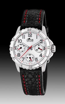 Uhrenarmband Lotus 18583-1 / 18583-3 Leder Schwarz 18mm