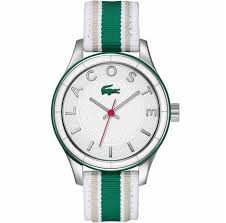 Lacoste Uhrenarmband 2000769 / LC-66-3-29-2405 Leder Mehrfarbig 18mm + weiße nähte