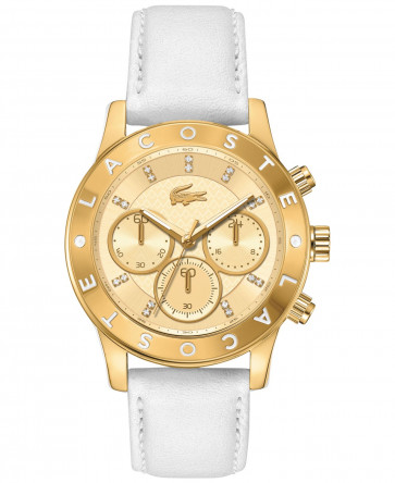 Lacoste Uhrenarmband 2000854 / LC-73-3-34-2534 Leder Weiss 20mm + weiße nähte