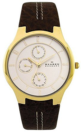 Uhrenarmband Skagen 433XLGL1 Leder Braun 19mm