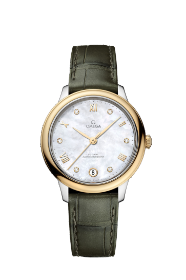 Uhrenarmband Omega 032Z016884 / 43423342055002 / 43423342060001 / De Ville Krokodilhaut Grün 16mm