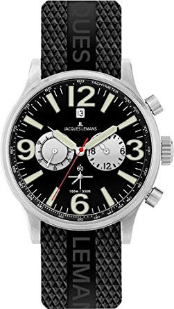 Uhrenarmband Jacques Lemans 1-1467 Kautschuk Schwarz 26mm