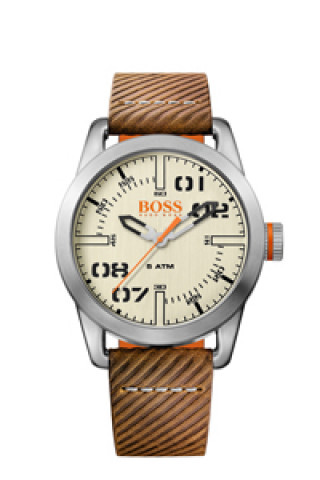 Uhrenarmband Hugo Boss HB-291-1-14-2938 / 659302741 Leder Braun 22mm