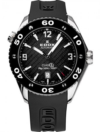 Uhrenarmband Edox 80061 Silikon Schwarz 22mm