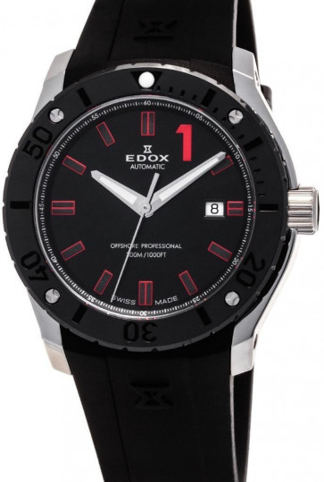 Uhrenarmband Edox 80088 Silikon Schwarz 24mm