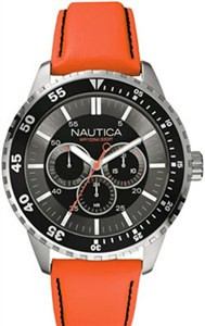 Uhrenarmband Nautica A13503G Leder Orange 22mm