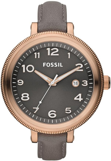 Fossil Uhrenarmband AM4393  Leder Grau + grauen nähte