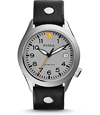 Uhrenarmband Fossil AM4560 Leder Schwarz 22mm