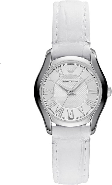 Uhrenarmband Armani AR1752 Leder Weiss 14mm