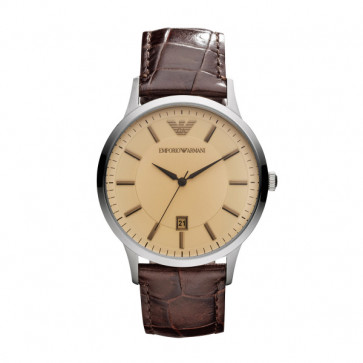 Uhrenarmband Armani AR2427 Leder Braun 22mm