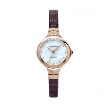 Uhrenarmband Armani ARS8250 Lizard Leder Braun 9mm