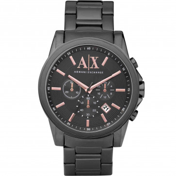 Uhrenarmband Armani Exchange AX2086 Rostfreier Stahl Schwarz 22mm