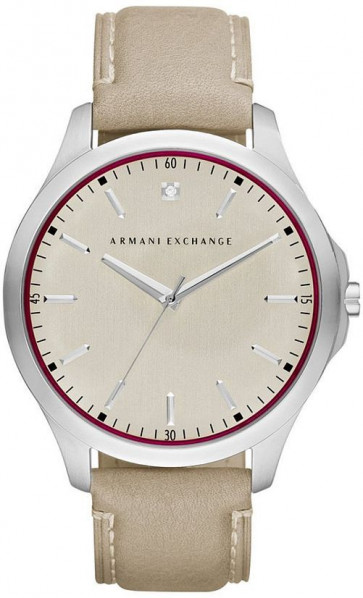 Uhrenarmband Armani Exchange AX2183 Leder Beige 22mm
