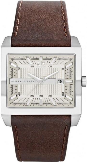Uhrenarmband Armani Exchange AX2204 Leder Braun 32mm