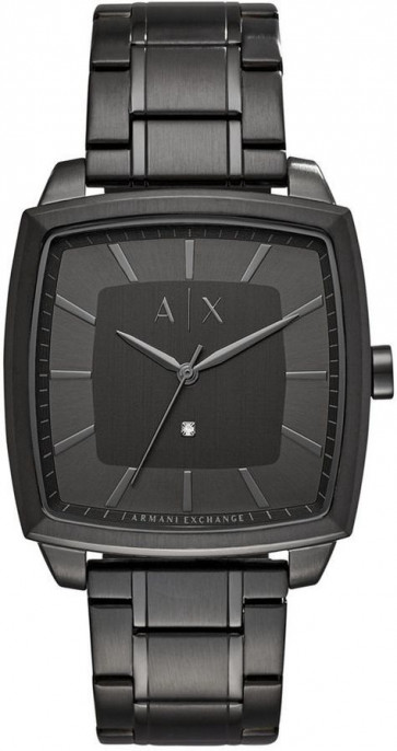 Uhrenarmband Armani Exchange AX2361 Stahl Schwarz 22mm
