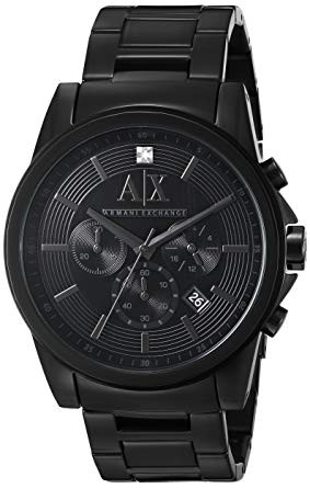 Uhrenarmband Armani Exchange AX2503 Rostfreier Stahl Schwarz 22mm