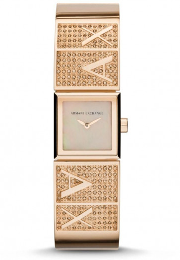 Uhrenarmband Armani Exchange AX4210 Stahl Rosé 22mm