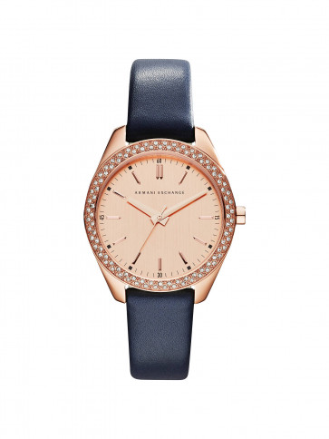 Uhrenarmband AX5508 Leder Blau 16mm