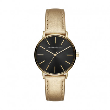 Uhrenarmband Armani Exchange AX5546 Leder Vergoldet 18mm