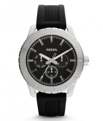 Uhrenarmband Fossil BQ1059 Silikon Schwarz 20mm