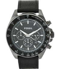 Uhrenarmband Fossil BQ2170 Leder Schwarz 20mm