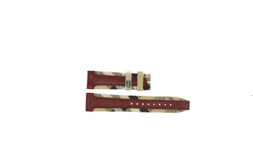 Uhrenarmband Burberry BU9017 Leder Rot 20mm