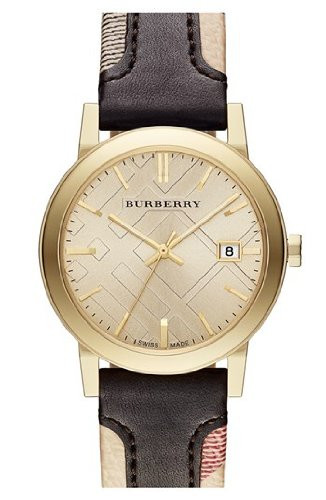 Uhrenarmband Burberry BU9032 Leder Mehrfarbig 20mm