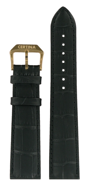 Uhrenarmband Certina C600017092 Leder Schwarz 21mm