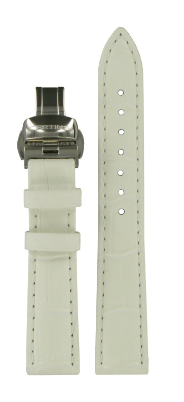 Uhrenarmband Certina C600019057 Leder Weiss 16mm