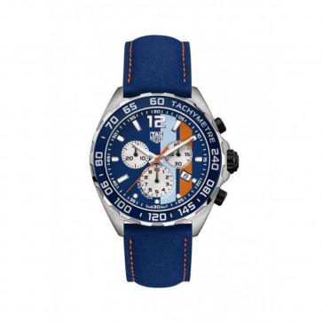 Uhrenarmband Tag Heuer CAZ101N / BC0933 Leder/Kunststoff Blau 21.5mm