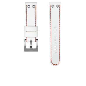 TW Steel Uhrenarmband CEB111 / CE111 Leder Weiss 22mm + roten nähte