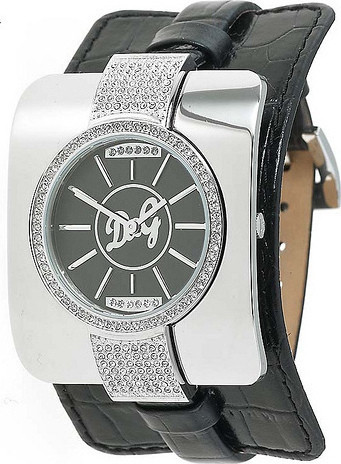 Uhrenarmband Dolce & Gabbana DW0161 Kroko leder Schwarz 10mm