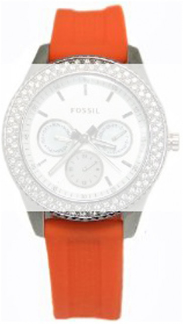 Uhrenarmband Fossil ES3306 Silikon Orange 18mm