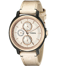 Uhrenarmband Fossil ES3772 Leder Beige 18-20mm variabel