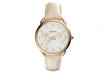 Uhrenarmband Fossil ES3954 Leder Beige 16mm