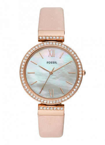 Uhrenarmband Fossil ES4537 Leder Beige 15mm