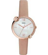 Uhrenarmband Fossil ES4600 Leder Beige 14mm