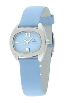 Uhrenarmband Festina F16013-2 Leder Hellblau 16mm