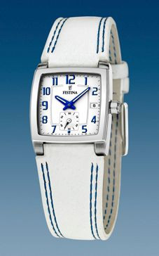 Uhrenarmband Festina F16181-D Leder Weiss 17mm