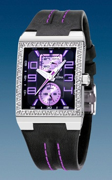 Uhrenarmband Festina F16295-3 / F16185 Leder Schwarz 16mm