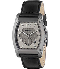 Uhrenarmband Fossil FS4320 Leder Schwarz 22mm