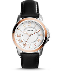 Uhrenarmband Fossil FS4965 Leder Schwarz 20mm