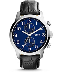 Uhrenarmband Fossil FS5020 Leder Schwarz 22mm