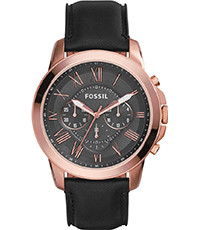 Uhrenarmband Fossil FS5085 Leder Schwarz 22mm