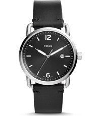 Uhrenarmband Fossil FS5406 Leder Schwarz 22mm