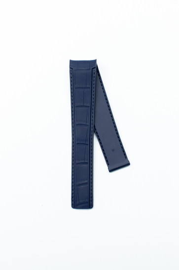 Uhrenarmband Tag Heuer FT6178 Leder Blau 21.5mm